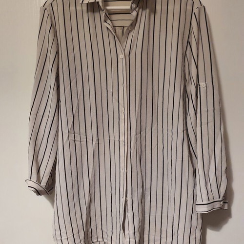 Striped shirt black and white like new, thin fabric, size XXL