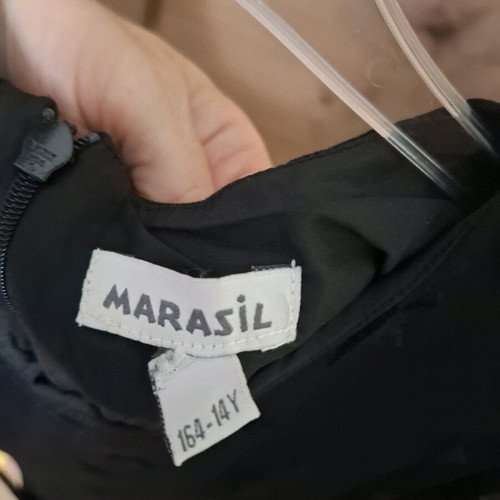 Marasil girls' one-piece like new with tulle and gold sequins