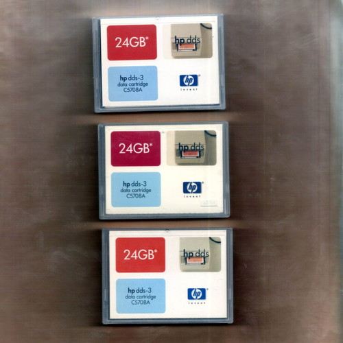 HP DDS-3 C5708A 24 GB Data Cartridge used, set of 3 pieces