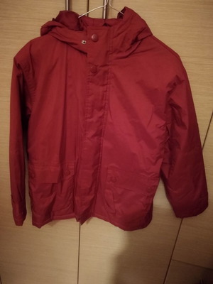 Girls' jacket used, burgundy, size 134 cm