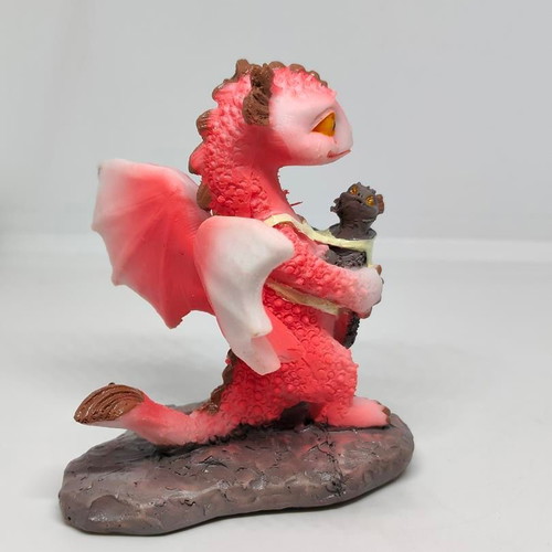 Handmade dragon figurine with baby, like new