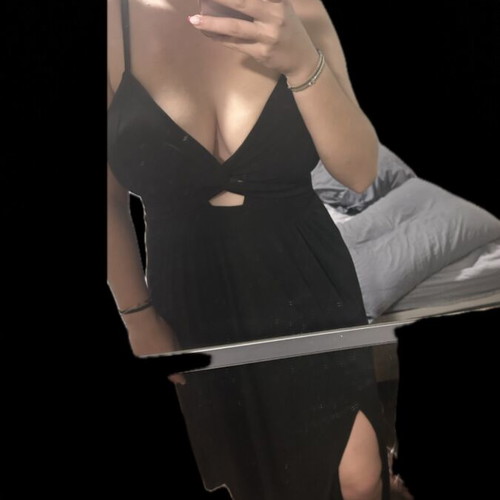 Midi dress black, new, ribbed fabric, slit to the knee
