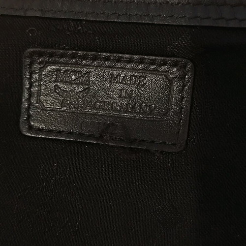 MCM vintage shoulder bag used, black with Visetos logo
