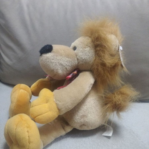 Sunkid collectible plush lion toy, retro 90s, 35 cm tall