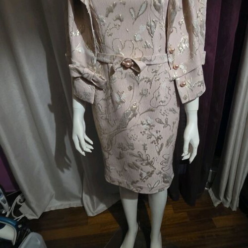 Forel dress with matching jacket like new, size 36, pink and gold
