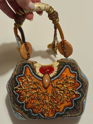 Mary Francis Ornate Sea Mermaid multicolor clutch bag used