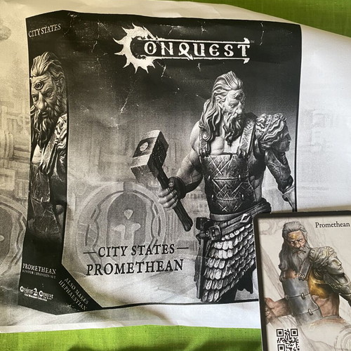 Conquest Promethean/Hephaestean City States miniatures like new with base and cards without box
