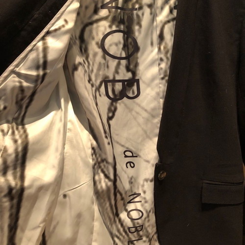 Snob black long mid-length jacket used, size 36