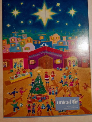 Παιδική χριστουγεννιάτικη κάρτα Unicef σαν καινούργιο 25x35 με παραθυράκια