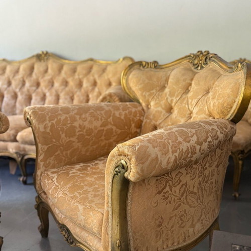 Englezakis antique living room used with sofa, 2 armchairs and chair