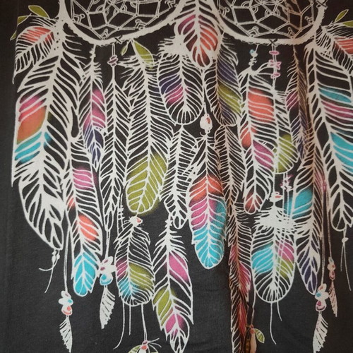 T-shirt like new, short sleeve, cotton, owl dreamcatcher design