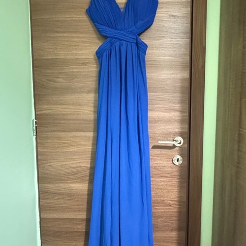 Long blue dress like new with cut out and back transparency size M