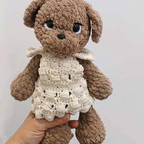 Crocheted Puppy with Silicone Filling New