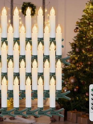 Wireless LED Christmas Tree Candles set of 30 like new with remote and timer