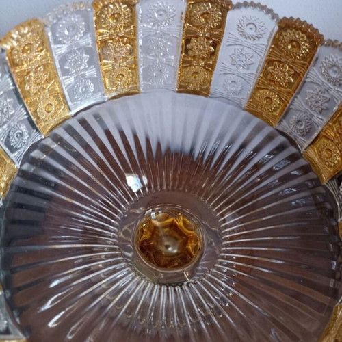 Bohemian Crystal Bowl used with Gilded Designs 22cm Diameter