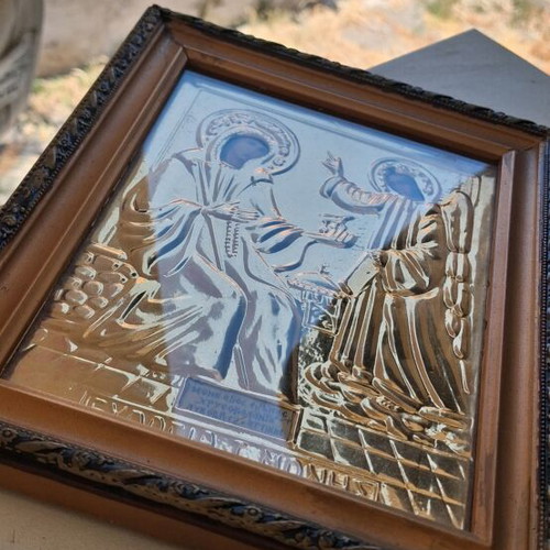 Christian decorative icon used, EΒΛΟΓΙΑ Ι.ΜΟΝΗΣ