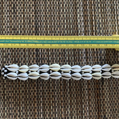 Shell bracelet handmade, new, boho style, 22 shells on fabric