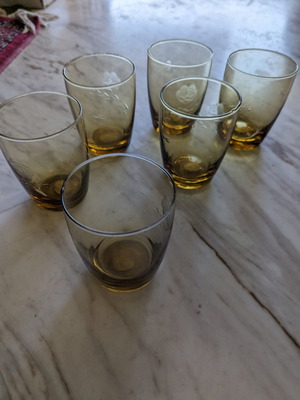 Small glasses used, set of 6 pieces