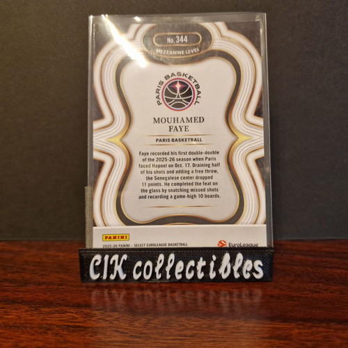 Panini Euroleague Select Paris Faye Mezzanine card
