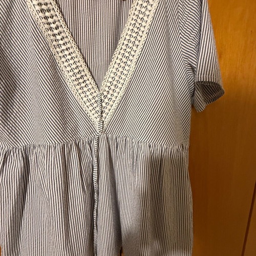 Women's shirt used M/L cotton loose Regalinas white blue