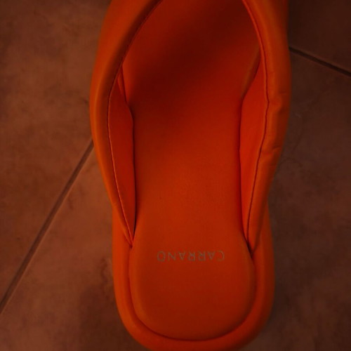 Carrano leather Brazilian platform sandals, orange