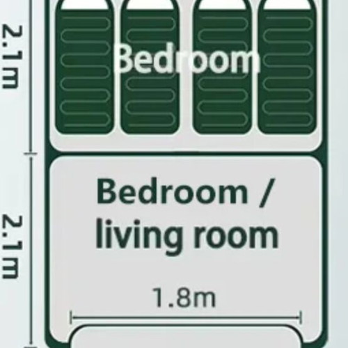 Family camping tent new, two-room with mesh windows, 4x3.05x2.1m