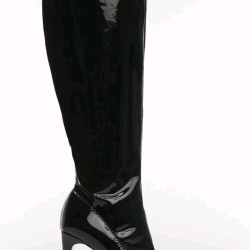 Mango patent leather-effect heeled boots black size 38 new