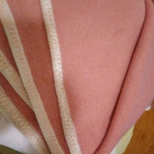 Vintage double wool blanket like new, soft texture, pomegranate color