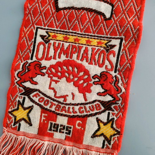 Retro Olympiakos Fan Scarf used "Red Lions" - Thrylos Ultras