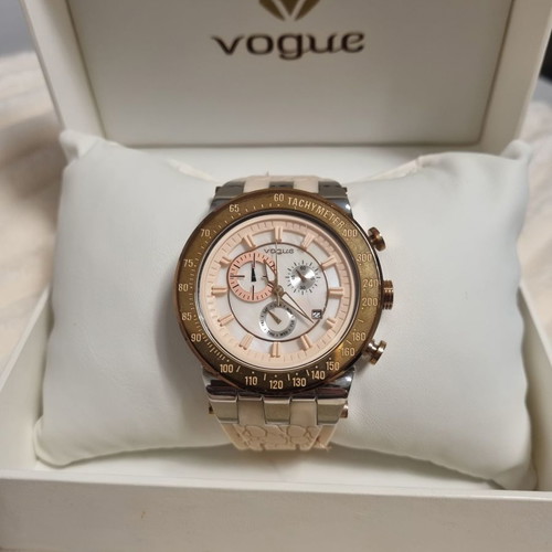 Vogue wristwatch used, waterproof stainless steel, pink gold