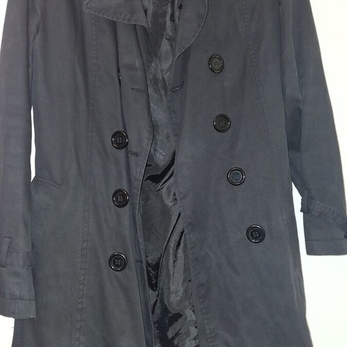 Black trench coat used, cotton with lining, size M