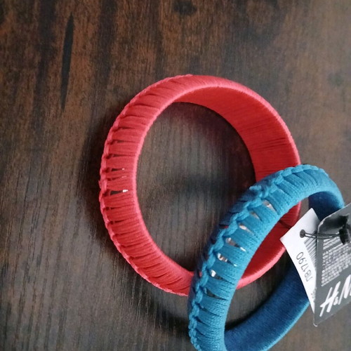 H&M bracelet set new, blue and red, 2 pieces