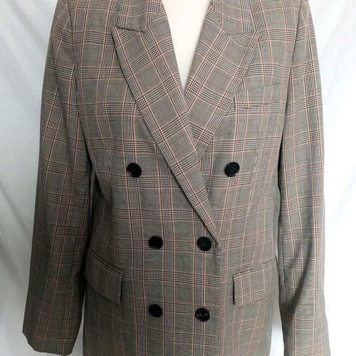 Zara checked jacket like new, size M, grey and beige