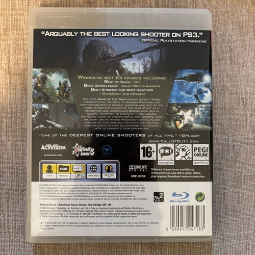 Call of Duty Modern Warfare 4 PlayStation 3 used, full English version