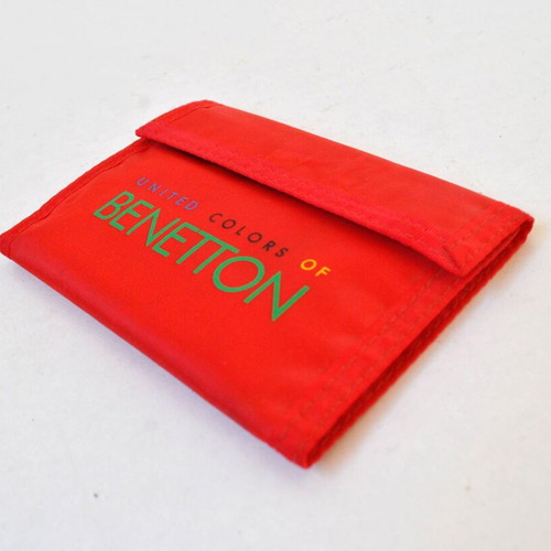 Benetton wallet red with multicolor logo like new