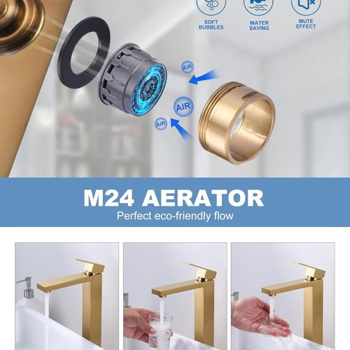 Arcora Sink Faucet Gold Stainless Steel New