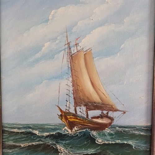 Seascape painting used 56x47 cm in frame