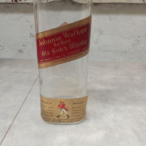 Johnny Walker whisky bottle used, collectible from 1960s