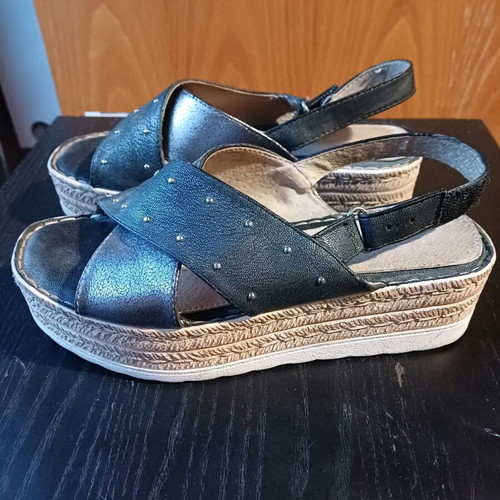 Parex women's platform sandals used, size 37, anthracite