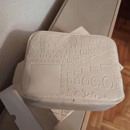 Bvlgari toiletry bag new in beige white color