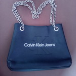 Calvin Klein Jeans black leather shoulder bag