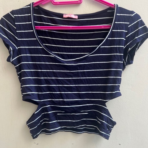 Navy short blouse like new, blue
