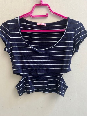 Navy short blouse like new, blue