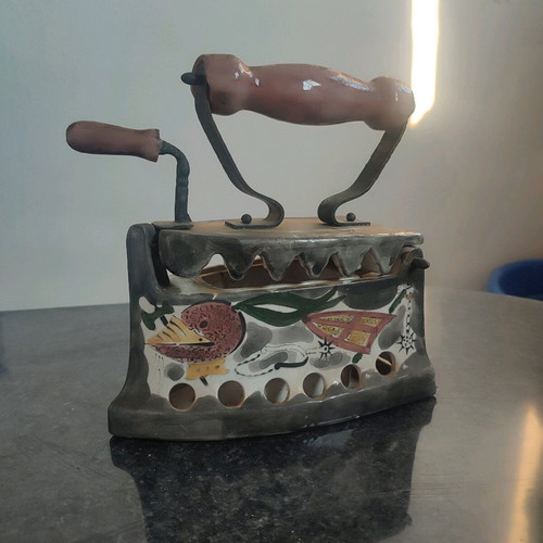 Porcelain Charcoal Iron Decorative Used