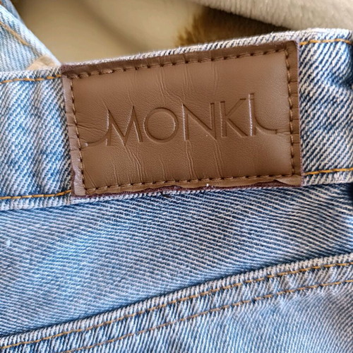Monki denim shorts size M like new with rips blue