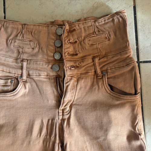High-Rise Skinny Jeans Size M Like New, Salmon Peach Beige