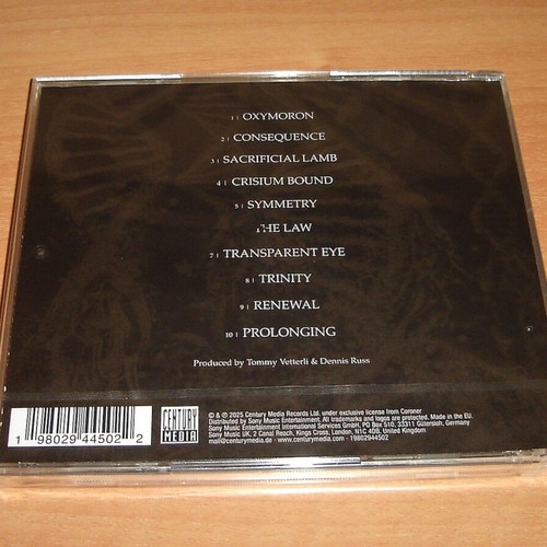 Coroner Dissonance Theory CD new, metal album