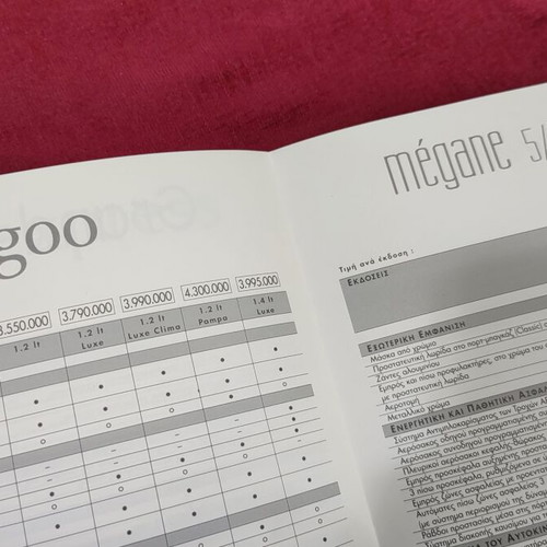 Renault 2000 price list used, 12-page brochure