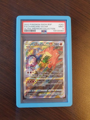 Pokemon Charizard swsh262 Vstar Ultra Premium Collection PSA 9 like new with protection slab