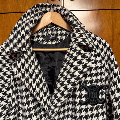 Pied de poule coat like new, black and white, size M